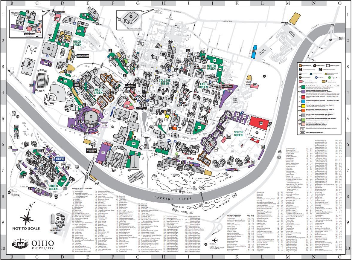 Athens Campus Parking Map Ohio University